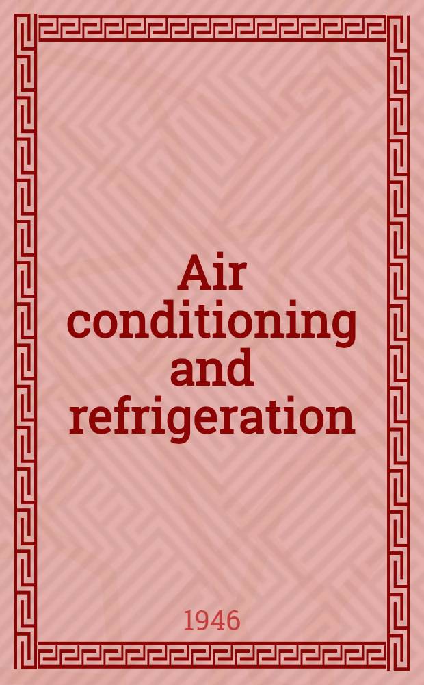 Air conditioning and refrigeration