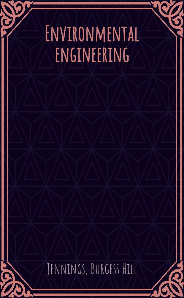 Environmental engineering : Analysis and practice
