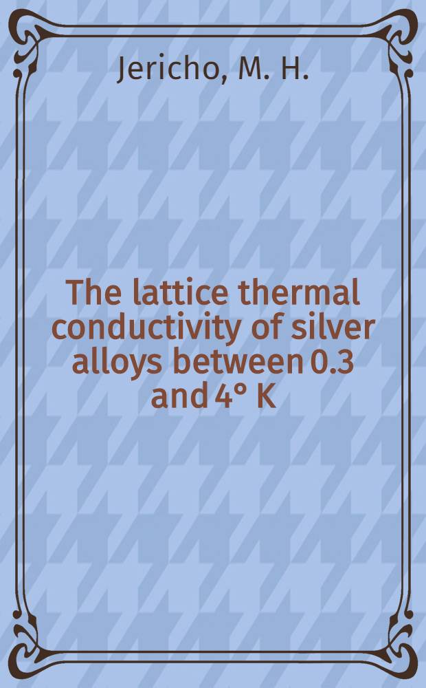 The lattice thermal conductivity of silver alloys between 0.3 and 4° K