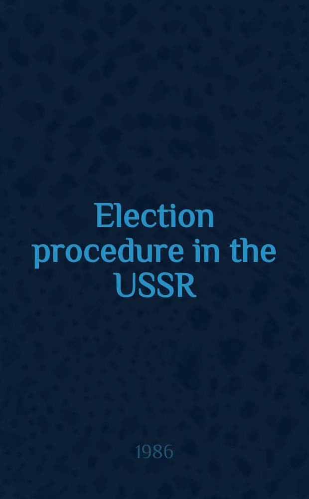 Election procedure in the USSR