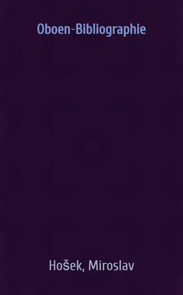 Oboen-Bibliographie