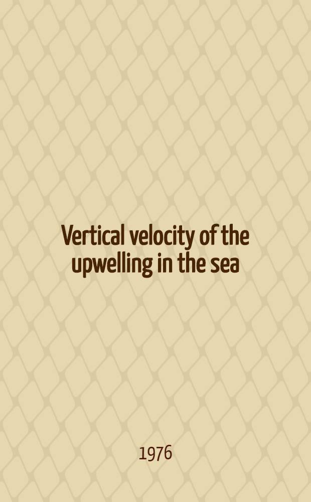Vertical velocity of the upwelling in the sea