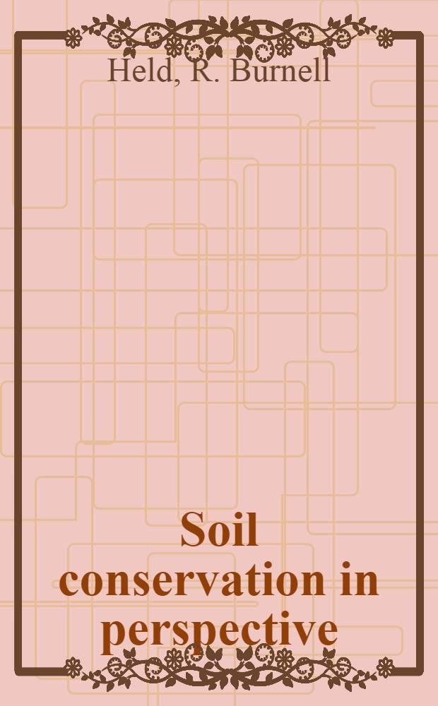 Soil conservation in perspective