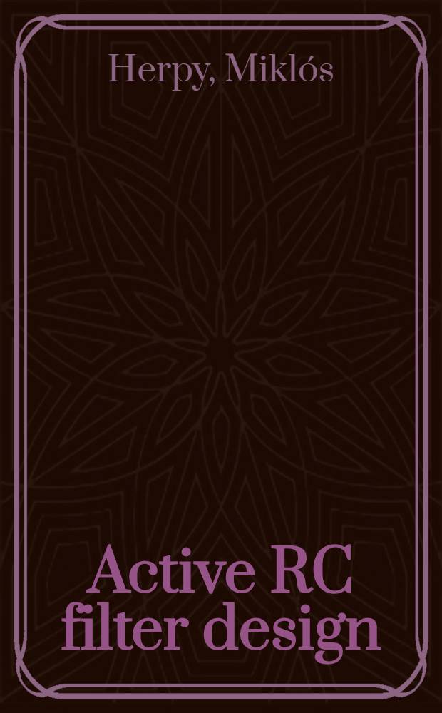Active RC filter design