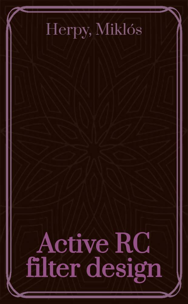 Active RC filter design