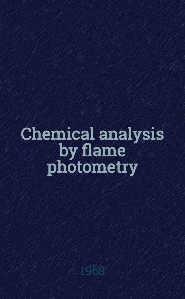 Chemical analysis by flame photometry