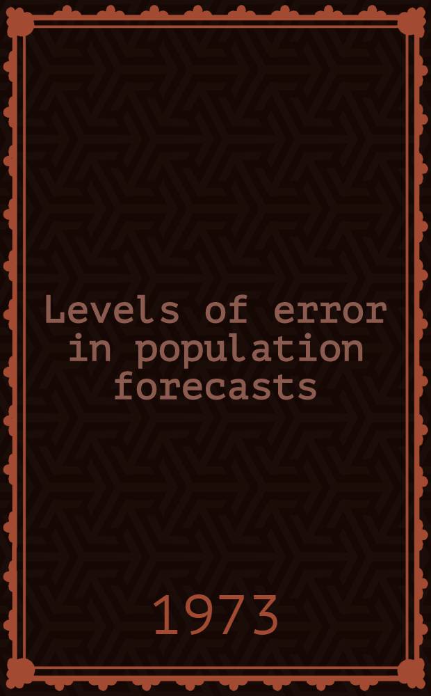 Levels of error in population forecasts