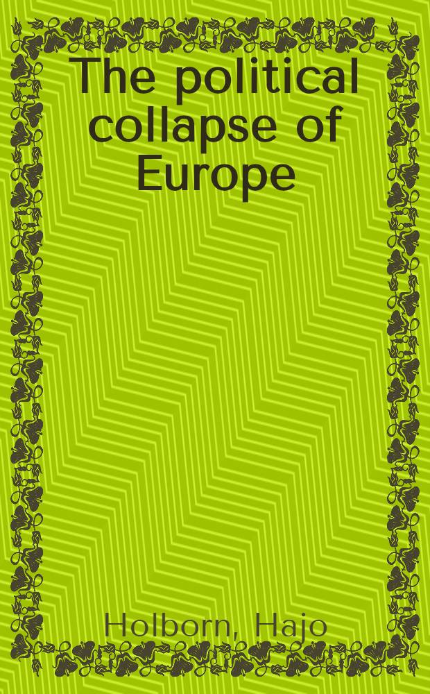 The political collapse of Europe