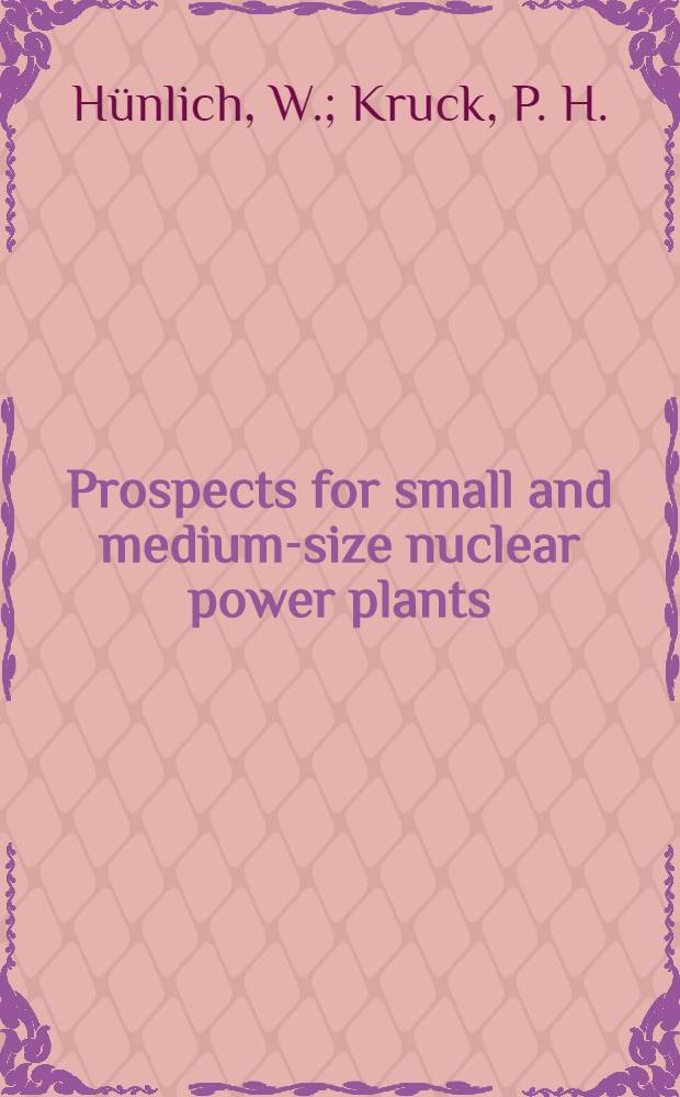 Prospects for small and medium-size nuclear power plants