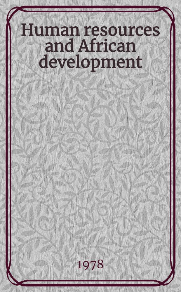 Human resources and African development