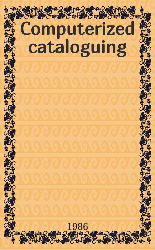 Computerized cataloguing