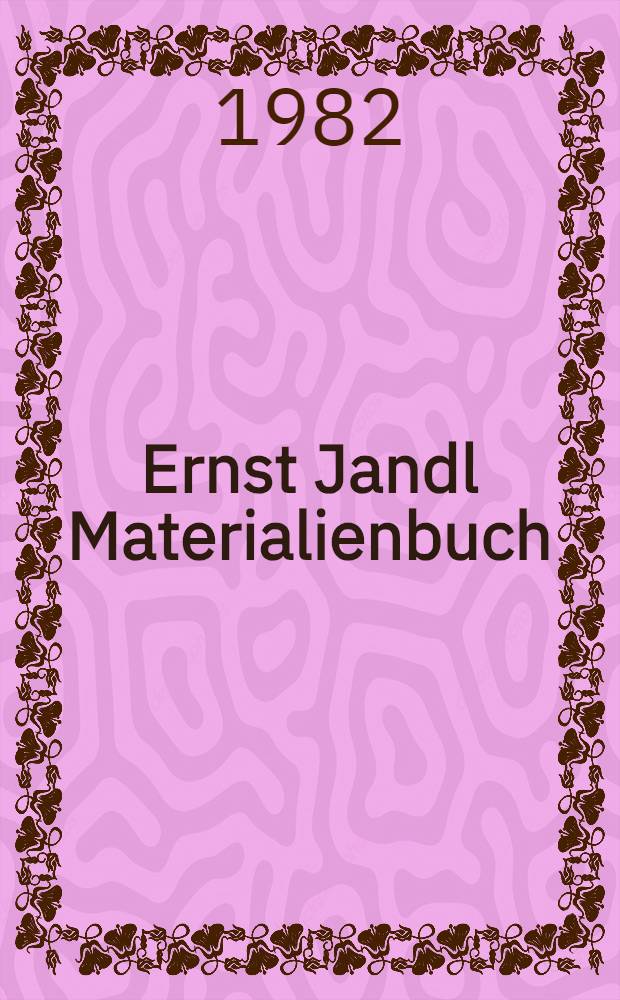 Ernst Jandl Materialienbuch