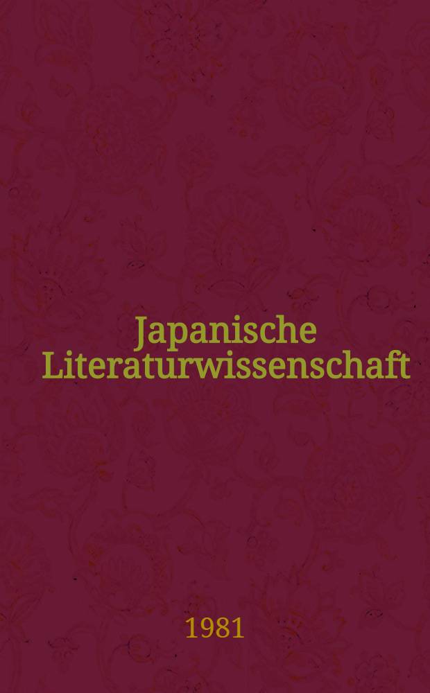 Japanische Literaturwissenschaft : Fachtexte