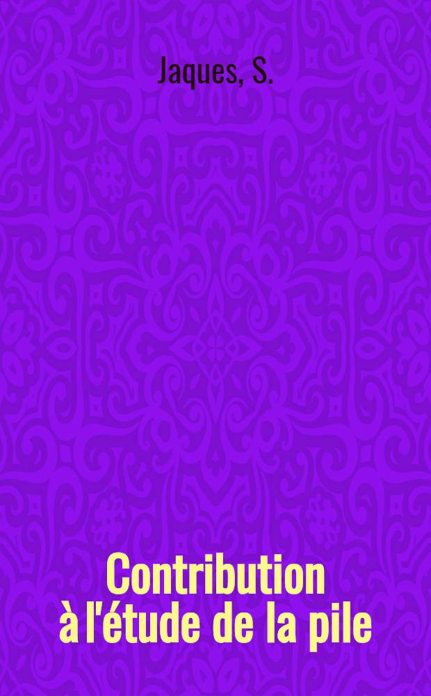 Contribution à l'étude de la pile: Hg/HCL/AgCL. Ag