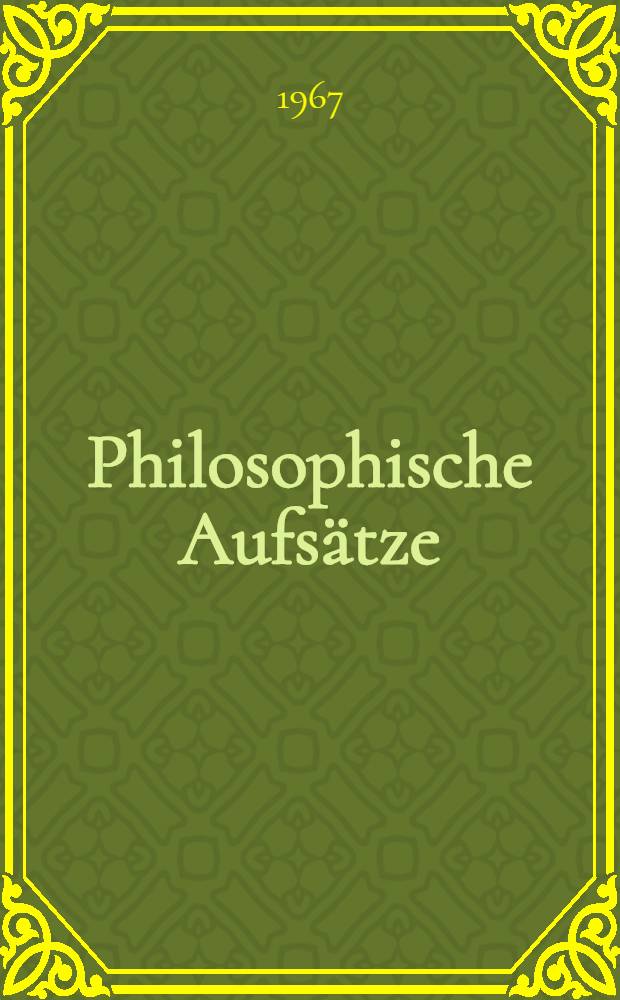 Philosophische Aufsätze