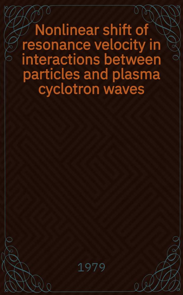 Nonlinear shift of resonance velocity in interactions between particles and plasma cyclotron waves