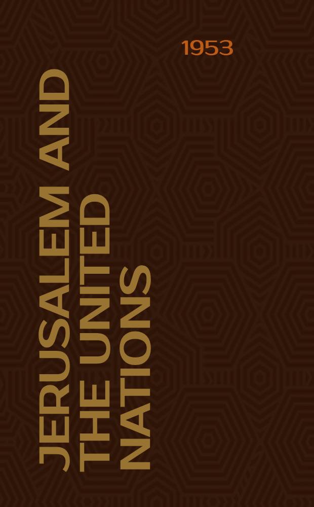 Jerusalem and the United Nations
