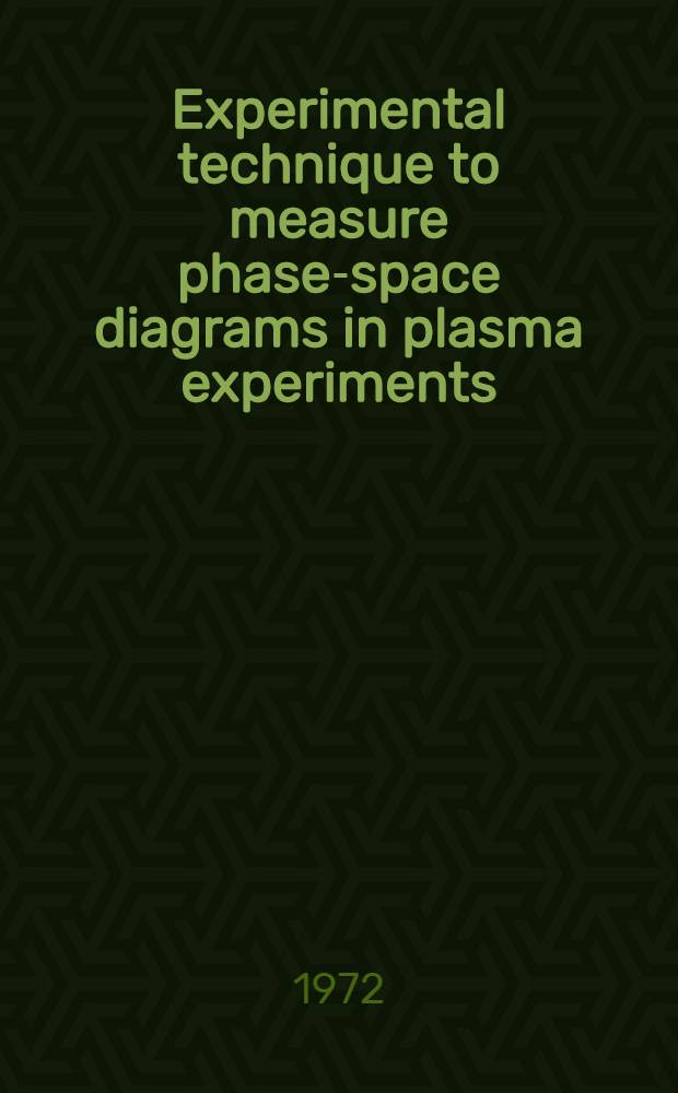Experimental technique to measure phase-space diagrams in plasma experiments