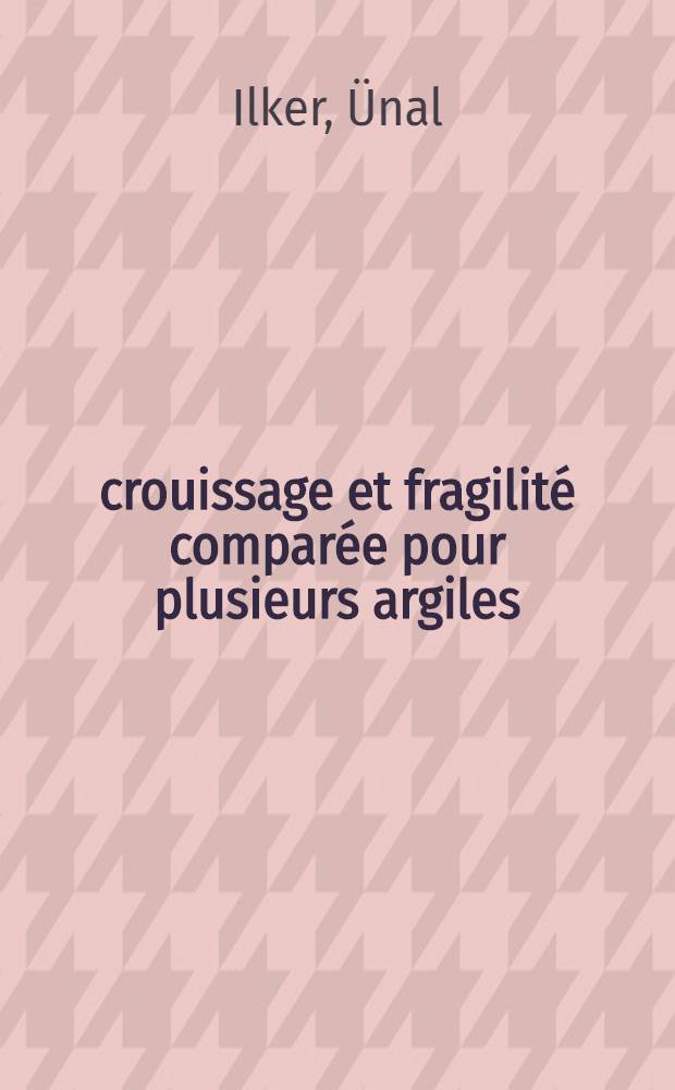 Écrouissage et fragilité comparée pour plusieurs argiles : Thèse prés. à la Fac. des sciences de l'Univ. de Grenoble ..