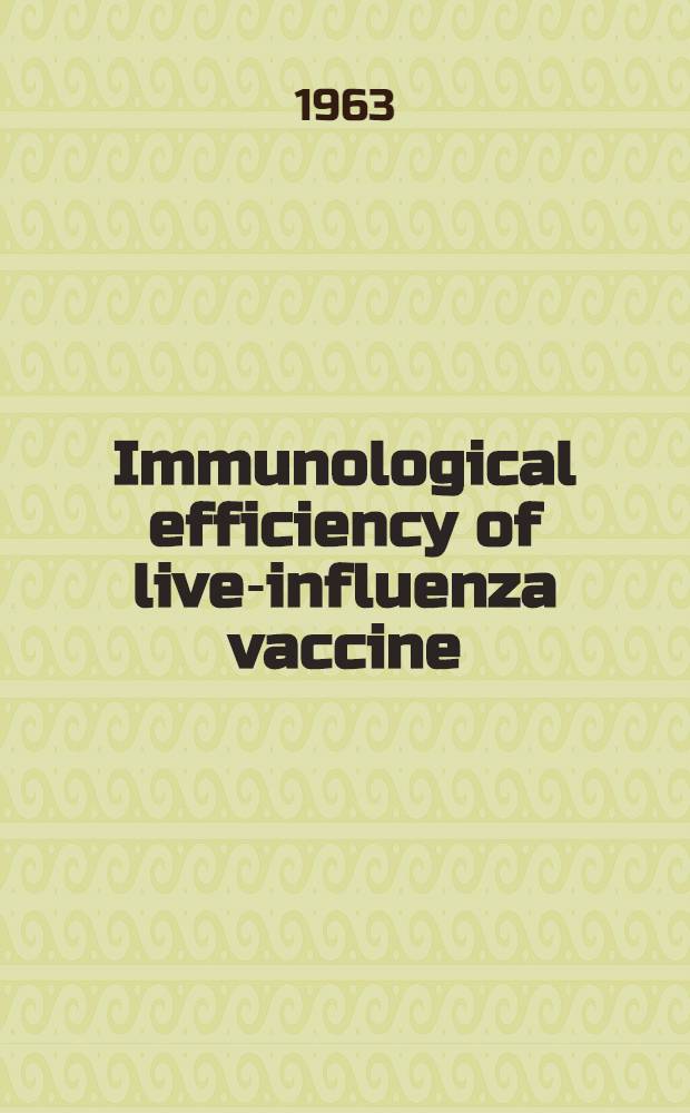 Immunological efficiency of live-influenza vaccine