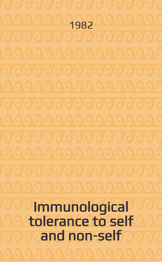 Immunological tolerance to self and non-self