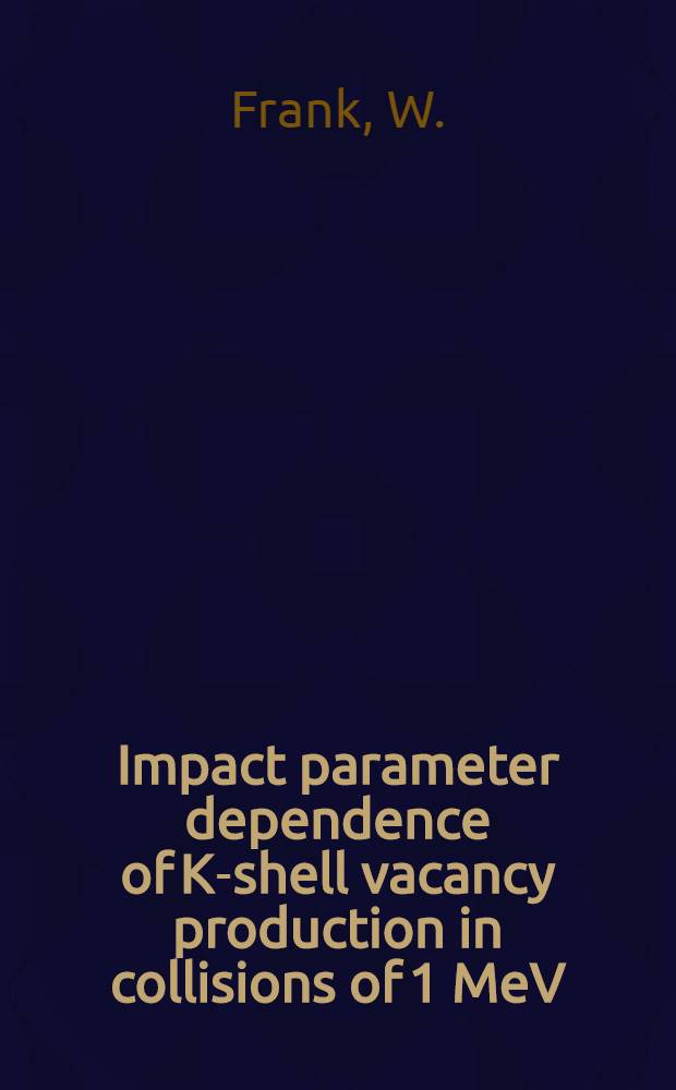 Impact parameter dependence of K-shell vacancy production in collisions of 1 MeV/a. m. u. Cu ions with Cu, Ge and Ag atoms