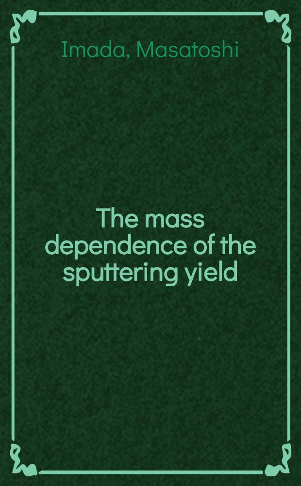 The mass dependence of the sputtering yield : Surface correction