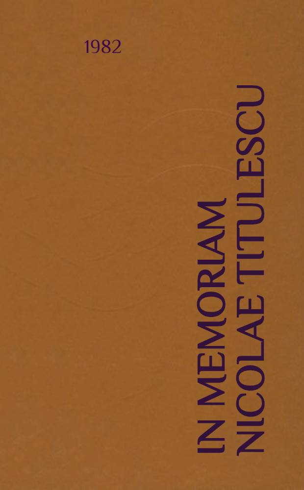 In memoriam Nicolae Titulescu