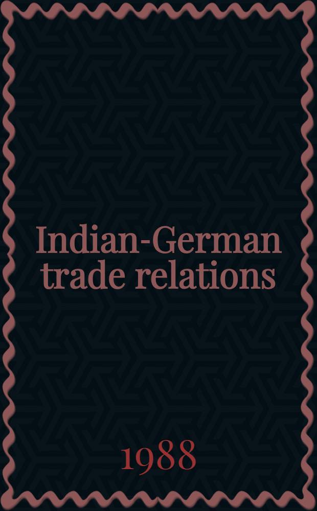 Indian-German trade relations : Framework of Ind. export efforta