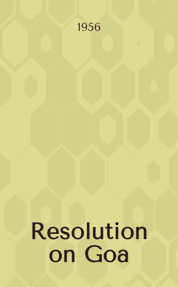 Resolution on Goa