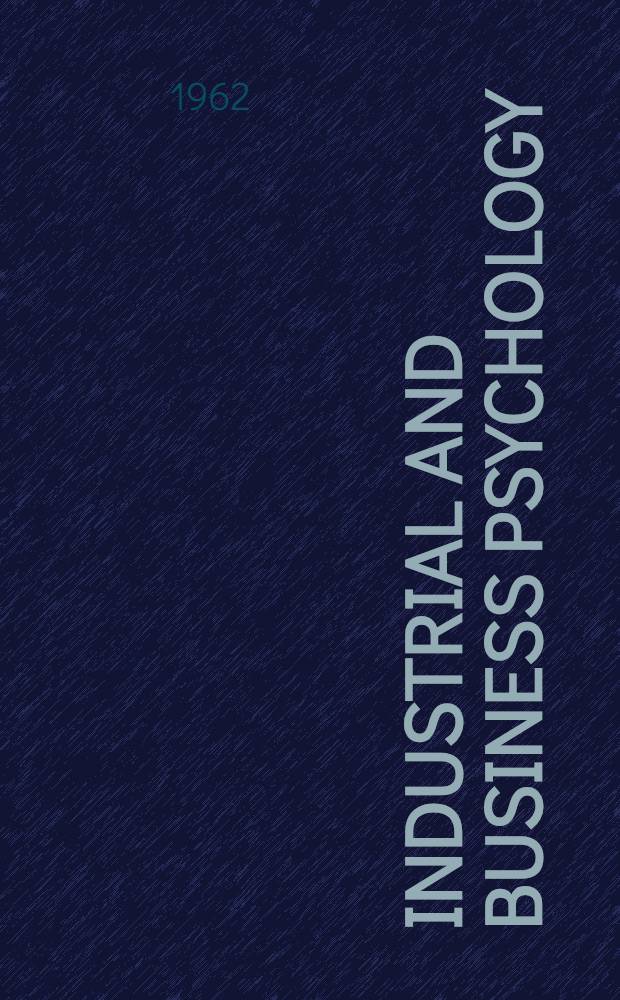 Industrial and business psychology