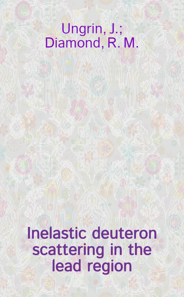 Inelastic deuteron scattering in the lead region