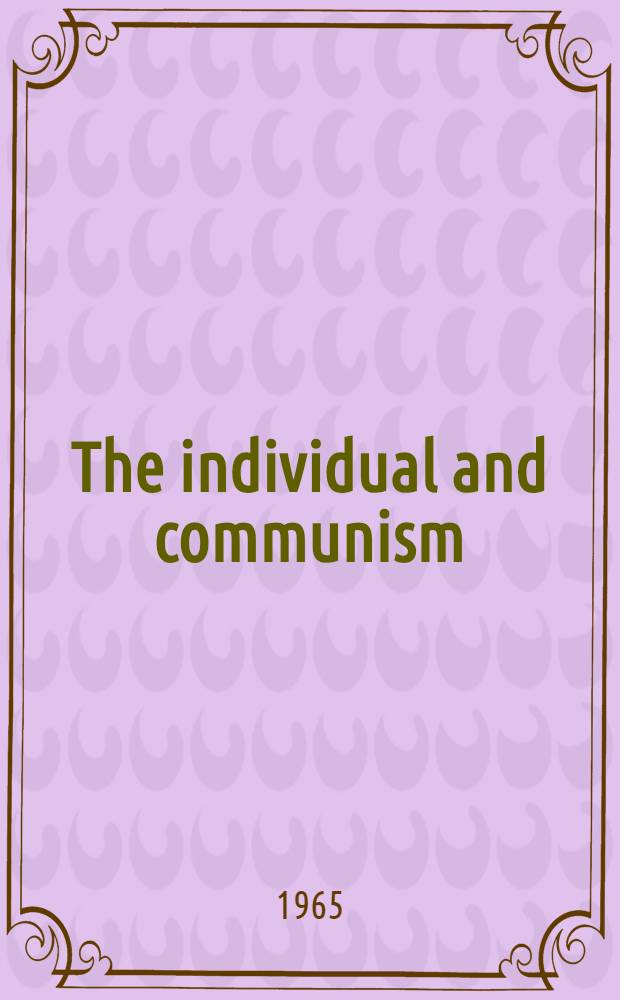 The individual and communism