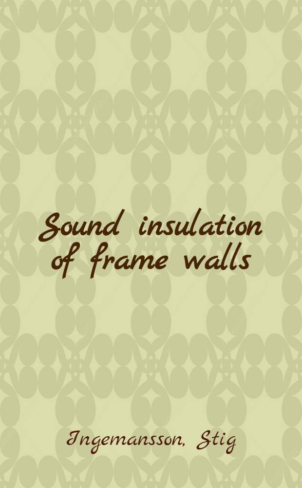 Sound insulation of frame walls