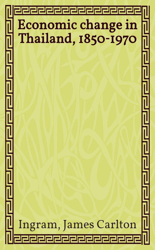 Economic change in Thailand, 1850-1970