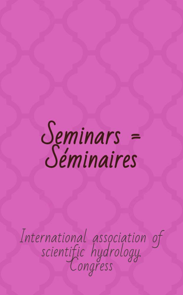 Seminars = Séminaires