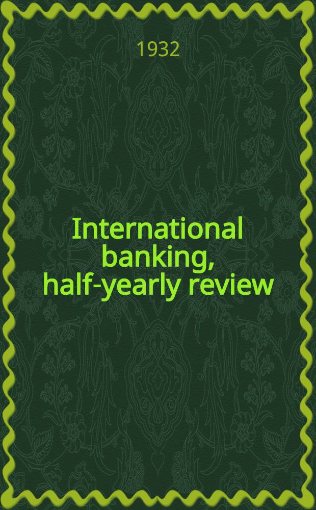 International banking, half-yearly review