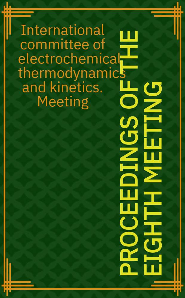 Proceedings of the Eighth meeting : Madrid 1956