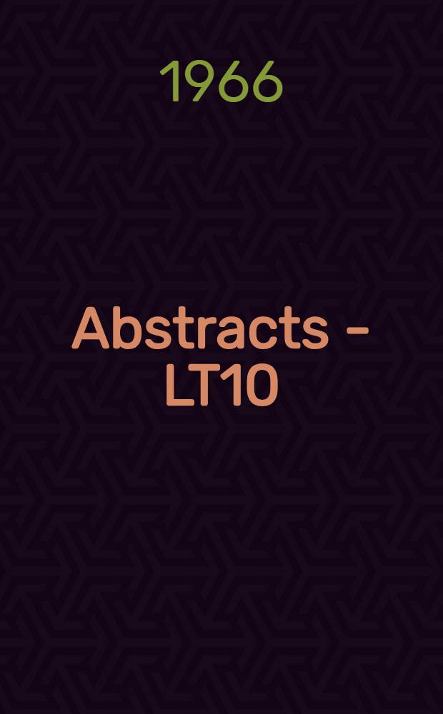 Abstracts - LT10