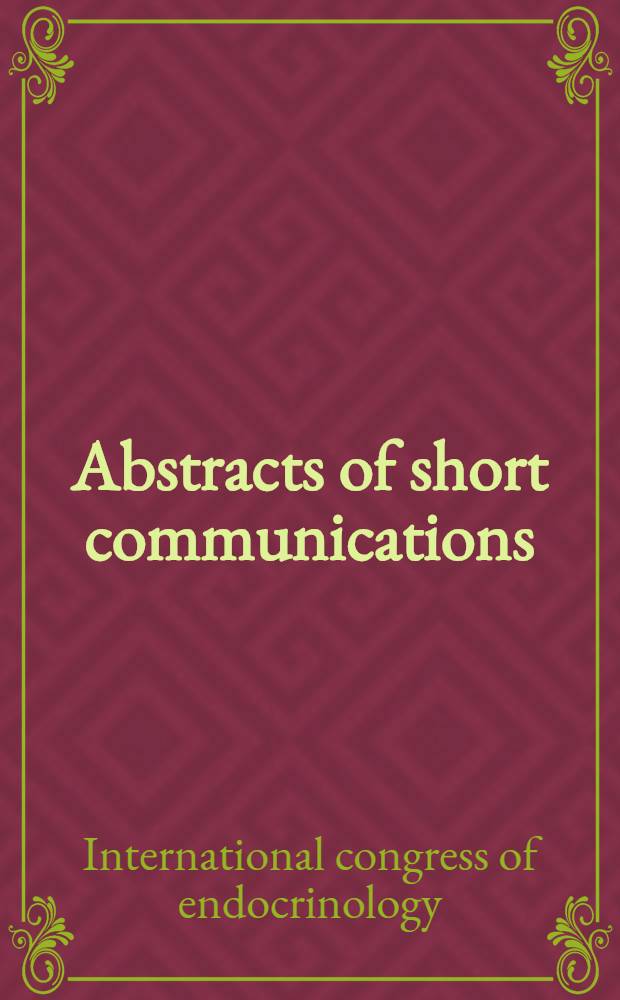 Abstracts of short communications