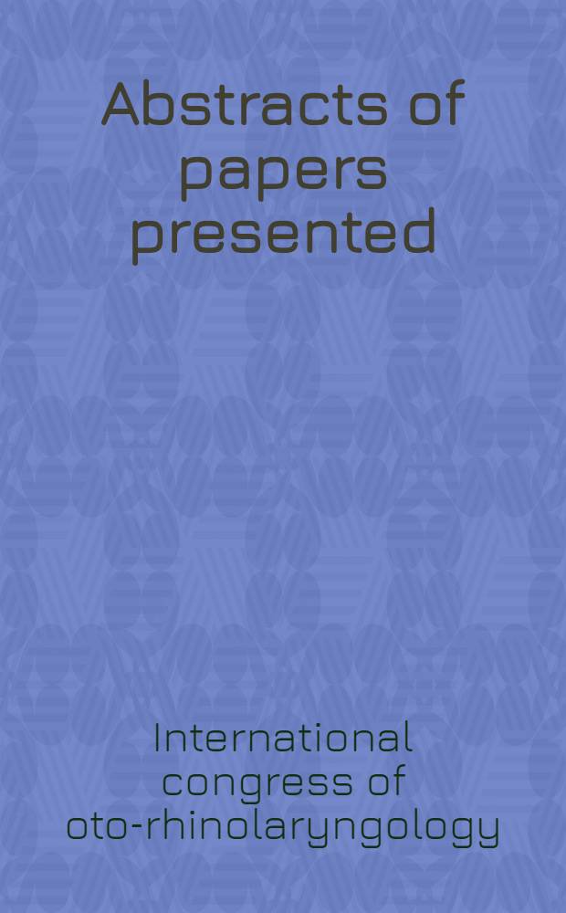 Abstracts of papers presented