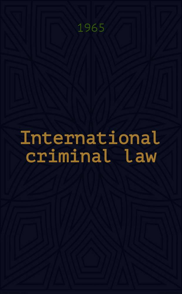International criminal law : Symposium