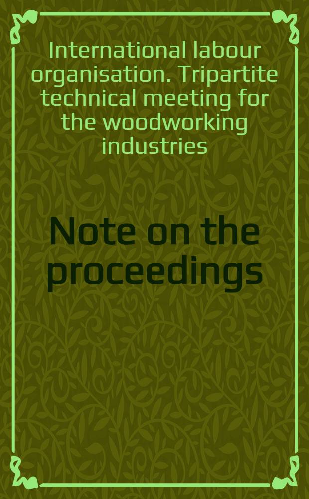 Note on the proceedings
