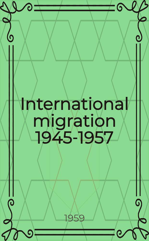 International migration 1945-1957