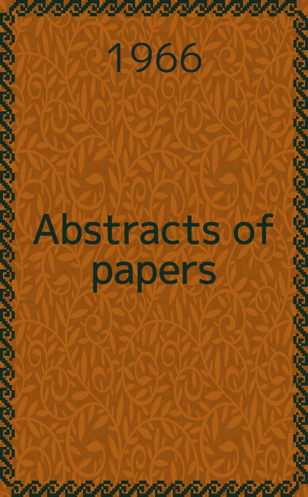 [Abstracts of papers]