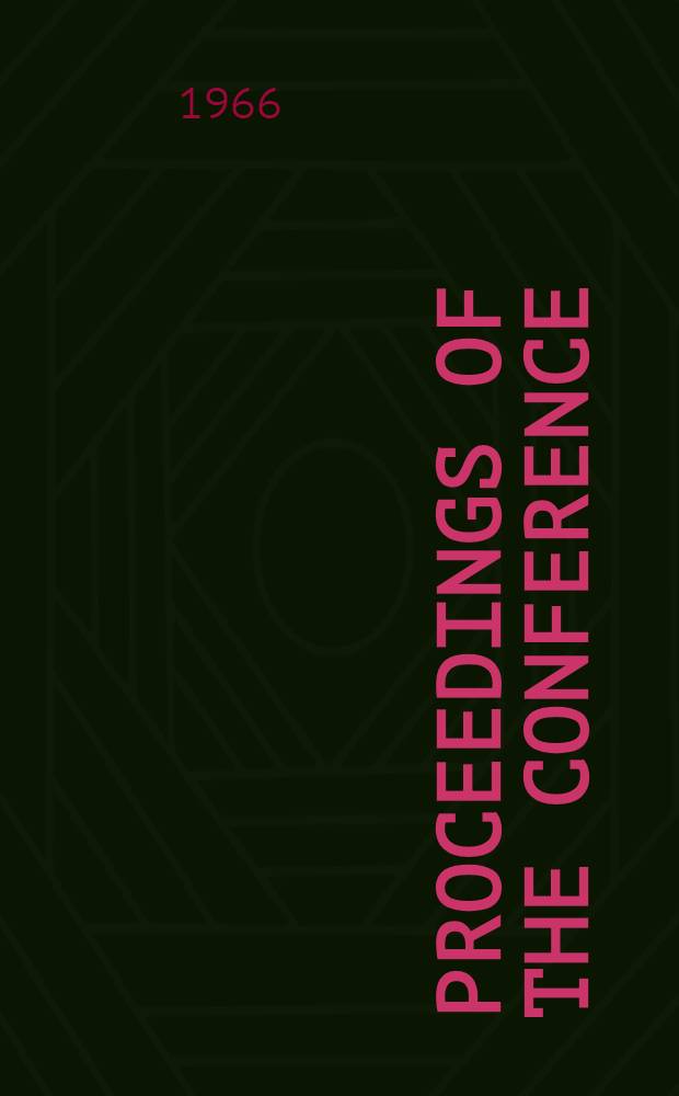 Proceedings of the Conference : Under the auspices of the International union against tuberculosis and of the Deutscher Zentralkomitee zur Bekämpfung der Tuberkulose