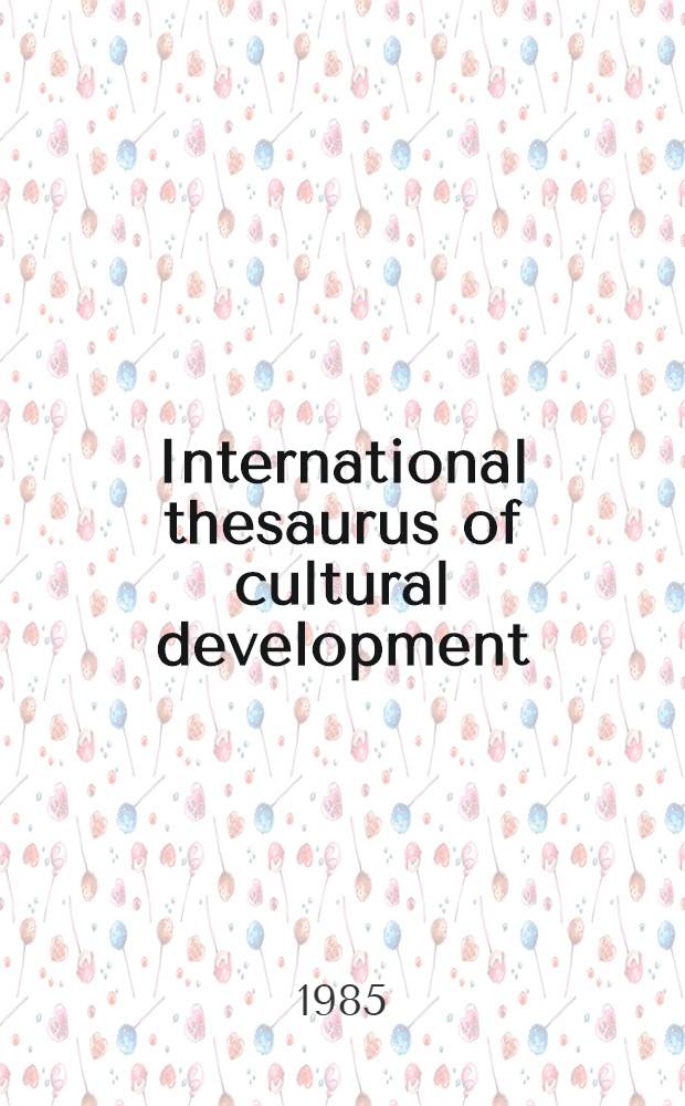 International thesaurus of cultural development = Thésaurus international du développement culturel : Sub-Saharan Africa