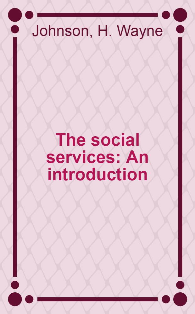 The social services : An introduction