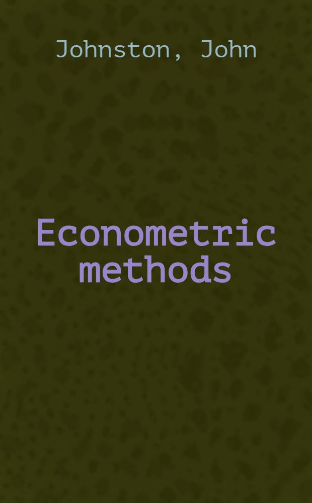 Econometric methods