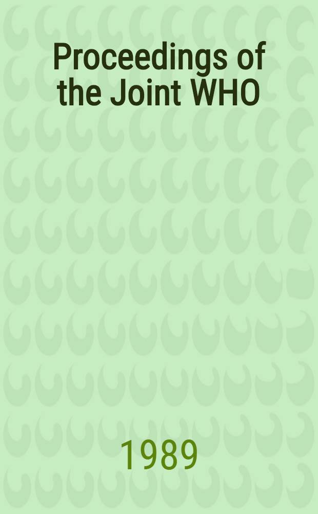 Proceedings of the Joint WHO